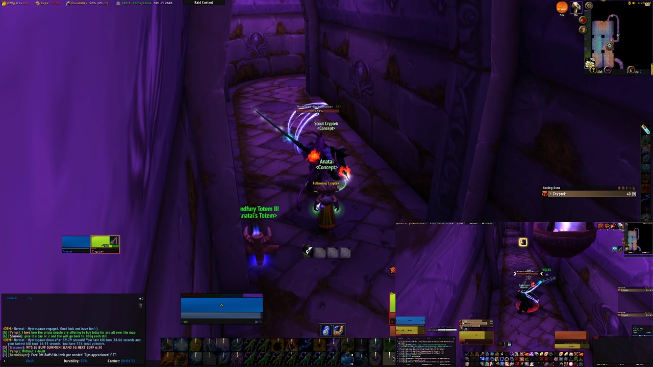 WoW Classic - Dire Maul East Jump Run - Dual Box (Warrior / Shaman)