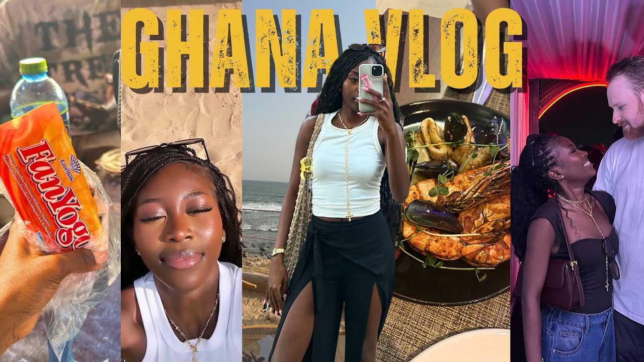 GHANA VLOG| TAKING MY ENGLISH BF TO MAKOLA MARKET, TRYING FUFU, BLACK SHERIF CONCERT,  BEACH,MASSAGE
