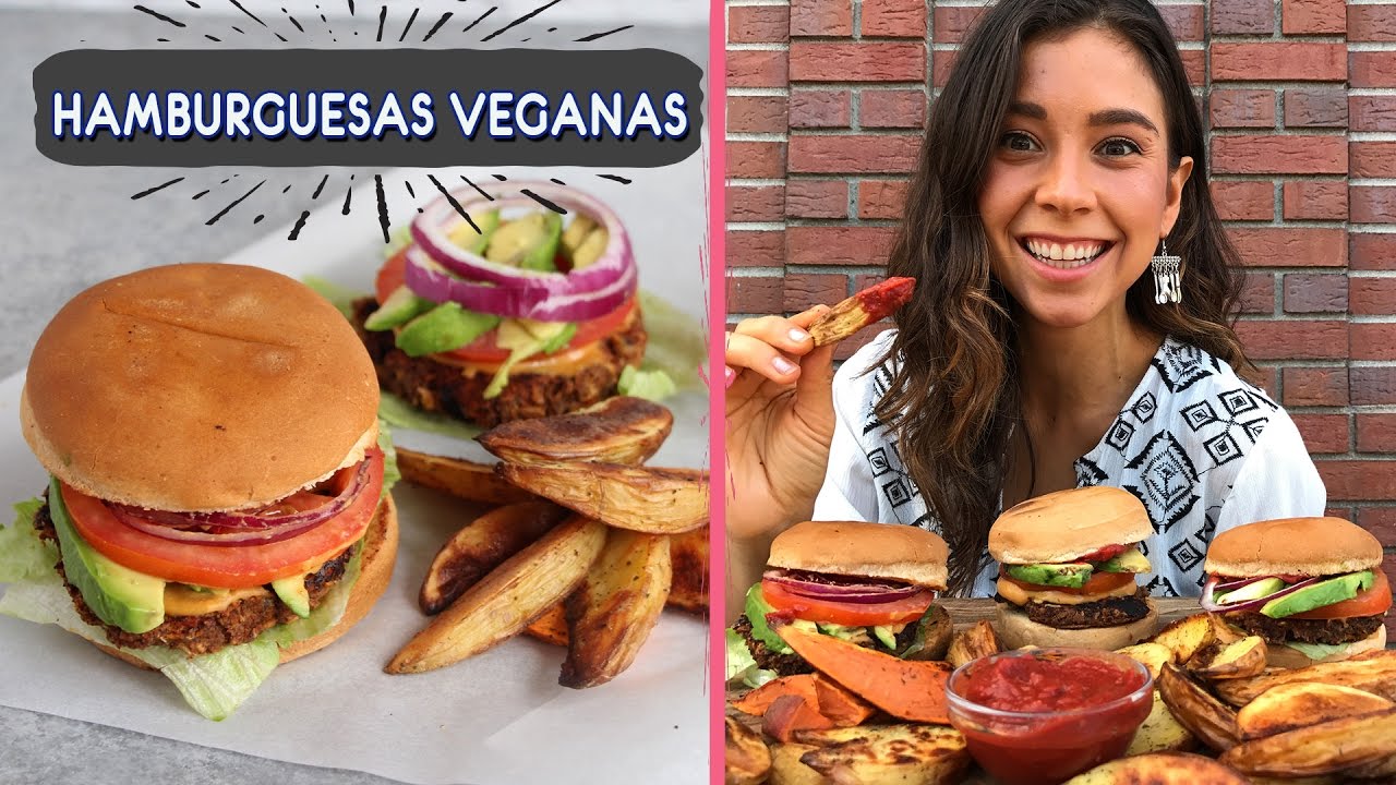 HAMBURGUESA VEGANA CON QUESO NACHO Y PAPAS!