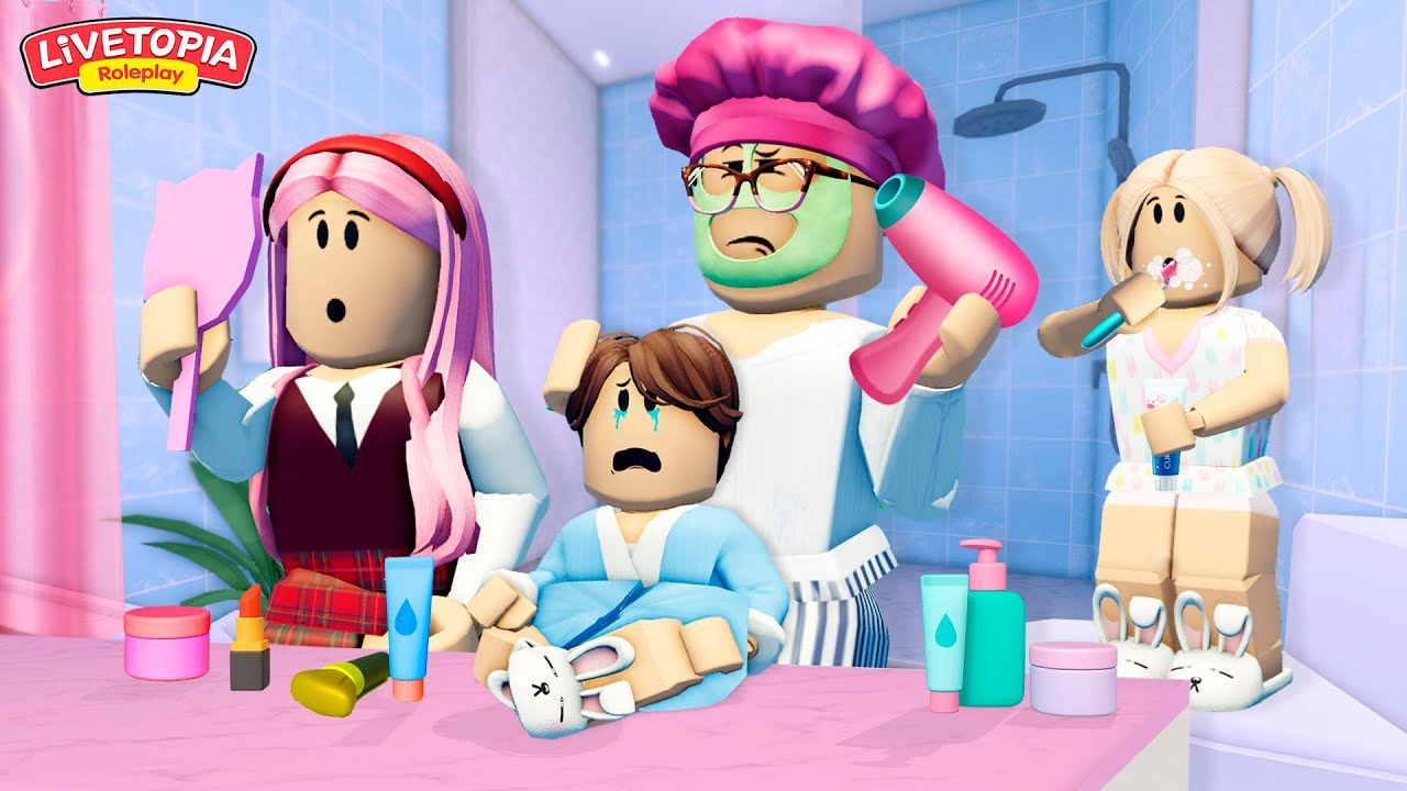 ROTINA DA MANHÃ SE ARRUMANDO PARA A ESCOLA! Family Roleplay Livetopia - ROBLOX