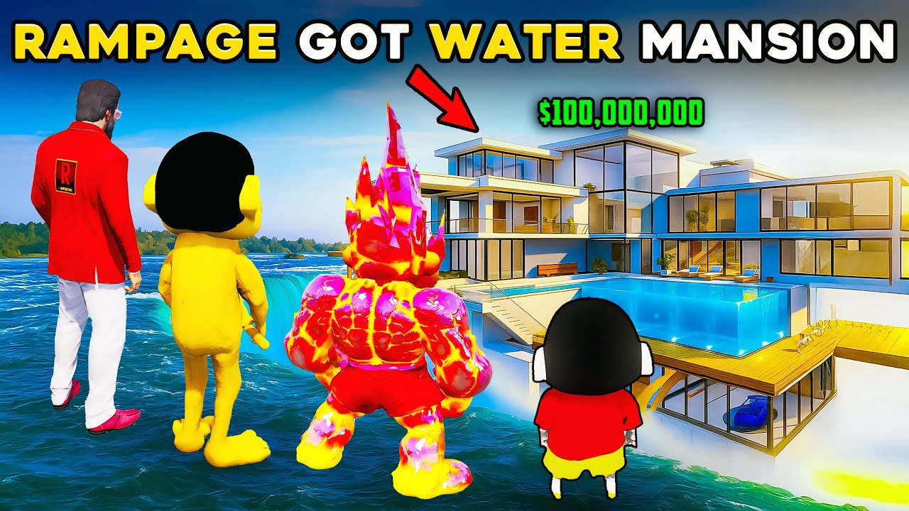 Rampage Bought Richest🤑 WATER MANSION For Shinchan😱 in GTA 5 Full Fun #gta5 #bommalu #rampageboy