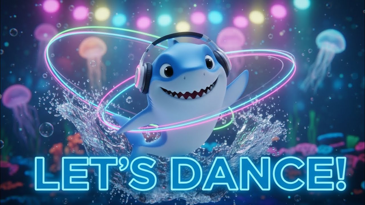 Baby Shark Disco Dance! 🦈💃 Neon Remix Song for Kids #kidssongs #kidsvideo #party 