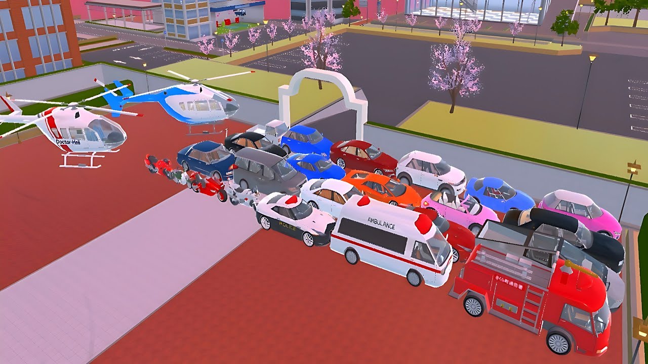 ALL POLICE CARS COLLECT AT WEDDING CHAPEL - Police car 🚓, Ambulance 🚑 & Motor Bike - Sakura 👍👍🙏🥳