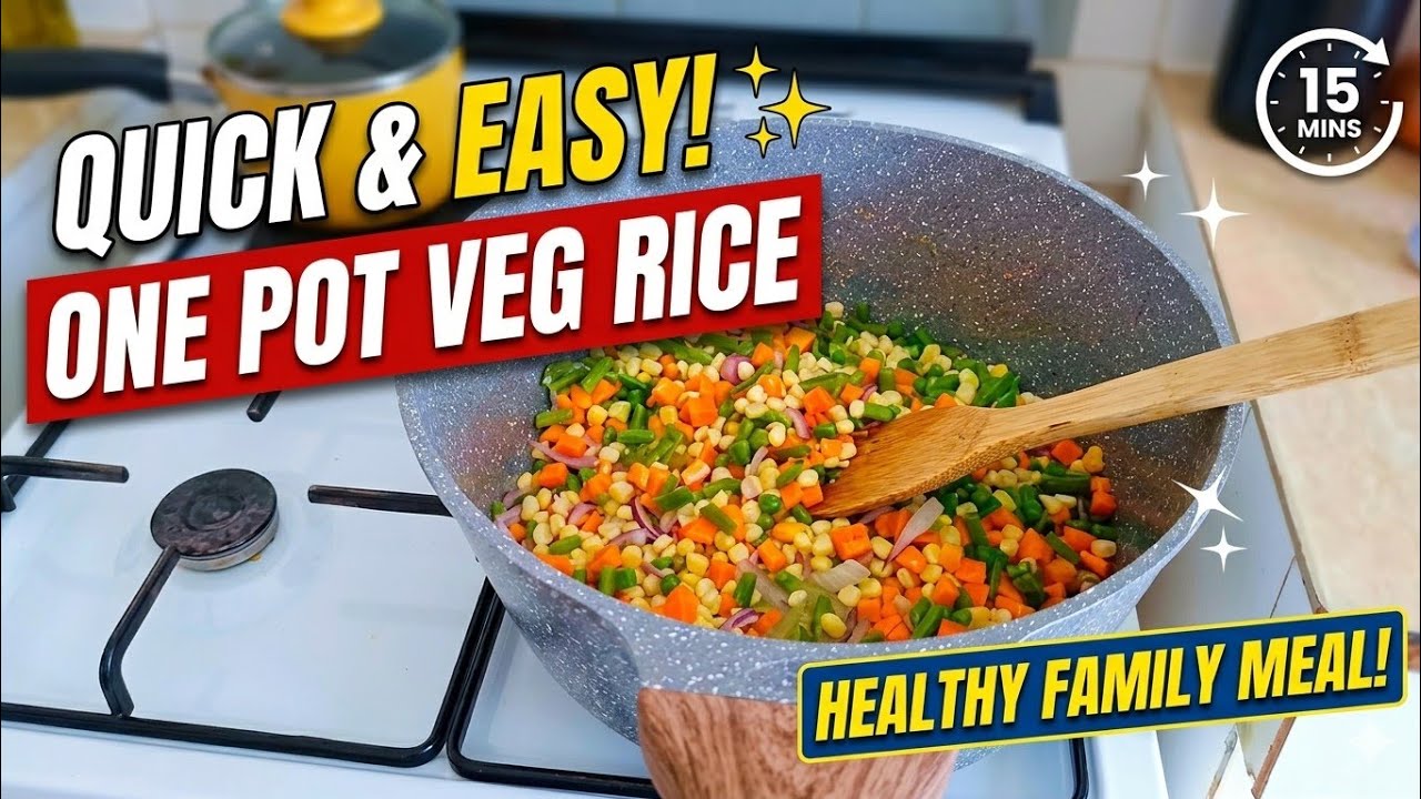 Easy Vegetable Rice Recipe | Healthy One Pot Family Meal | Simple & Delicious