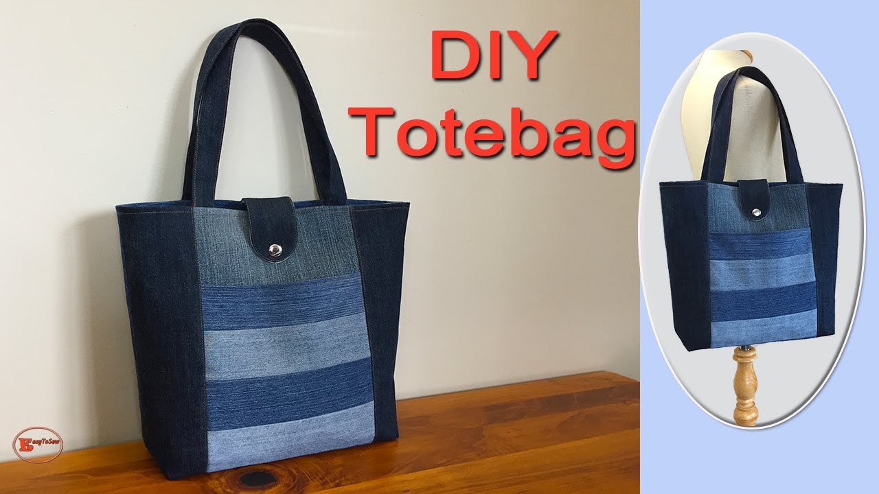 JEANS TOTE BAG TUTORIAL | DIY TOTE BAG | DIY BAG FROM OLD JEANS | RECYCLE JEANS INTO BAGS