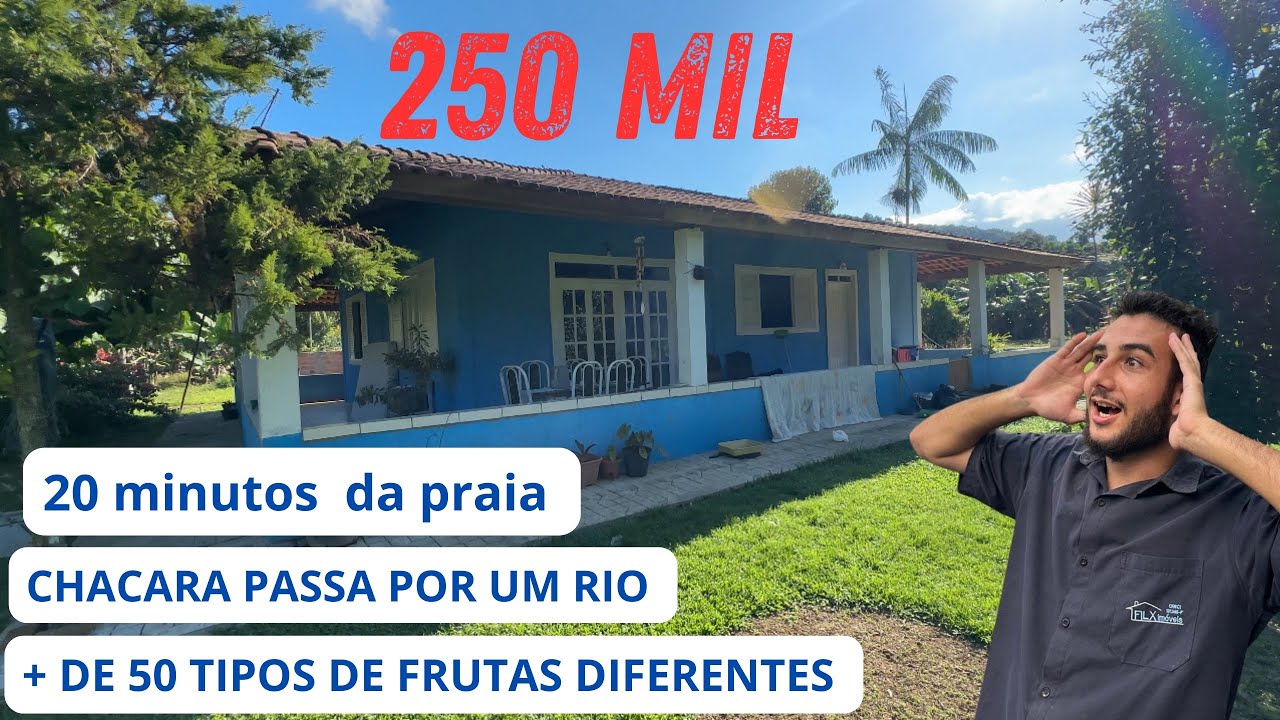 CHÁCARA DE 250 MIL COM + DE 50 ÁRVORES FRUTÍFERAS NA PRAIA DE ITANHAEM