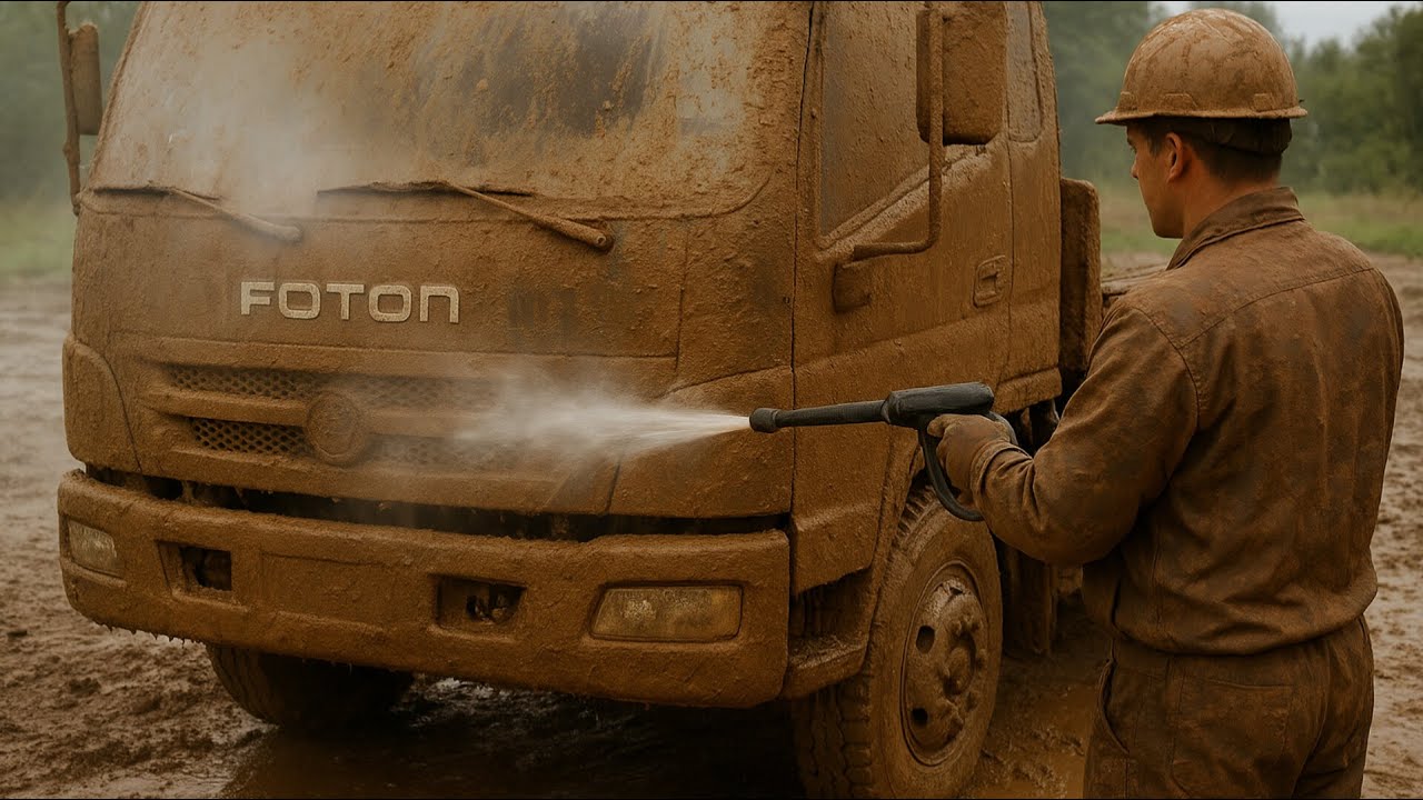 Epic Muddy Mercedes FoToN Truck Cleaning with High Pressure Washer   Satisfying Deep Clean