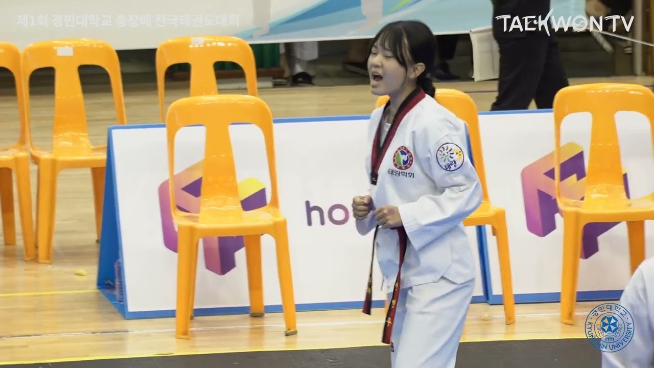 제1회 경민대학교 총장배 전국태권도대회 2일차 수직축회전격파 여 중2학년부-2조 예선 23.08.11
