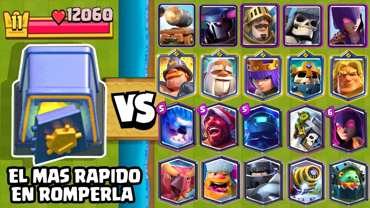 CUAL CARTA ROMPE mas RAPIDO LA CAJA DE ATRACO? | OLIMPIADAS de CLASH ROYALE