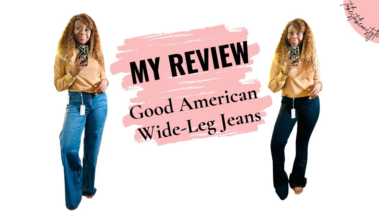 Good American Good Skate Wide-Leg Jeans Review | Good American Pull-On Flared Jeans Review