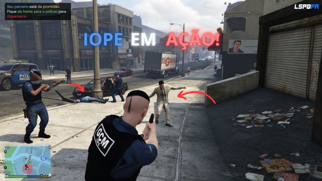 GTA V GCM TROCA DE TIROS INTENSA COM A IOPE!