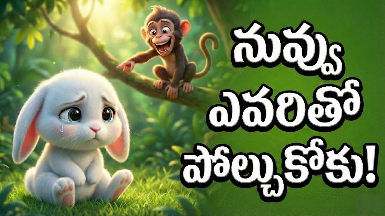 Stop Comparing Yourself to Others! 🚫 | The Story of Rabbit & Monkey | Best Telugu Motivational Story