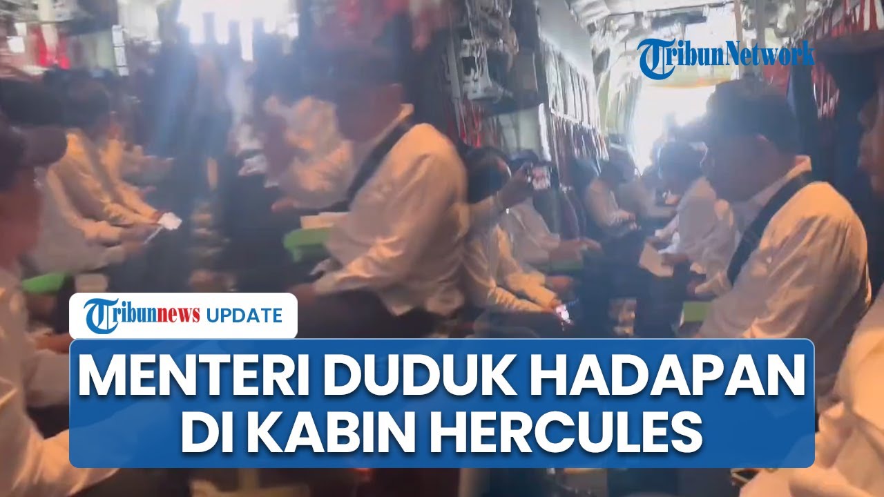 Momen Langka! Menteri Prabowo Naik Pesawat Super Hercules Terbang ke Akmil, Duduk Berhadapan