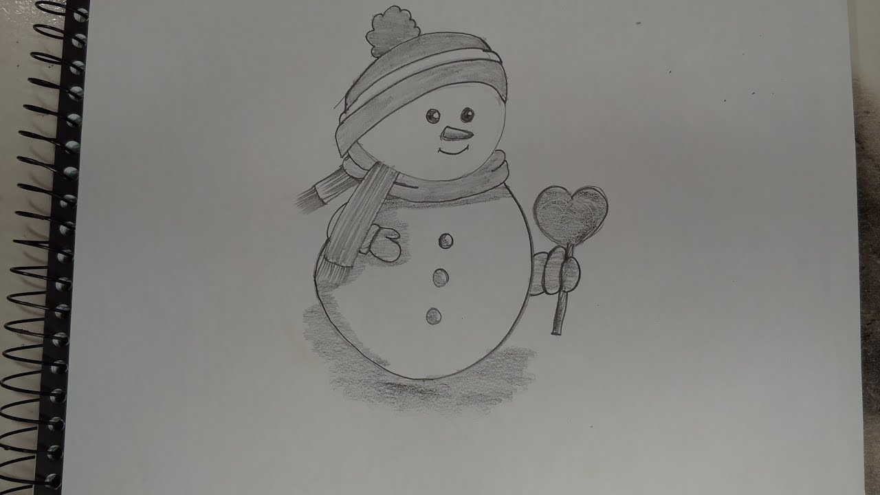 How to draw Snowman drawing|| how to draw easy drawing @ArtbyManahil1 