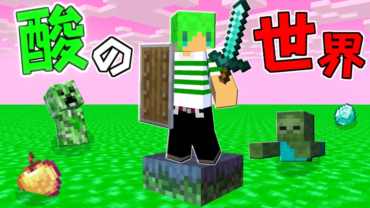 【マインクラフト】酸だらけの世界でサバイバルしたらヤバすぎた...