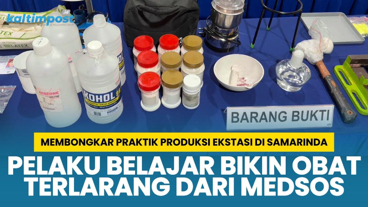 Praktik Produksi Obat Terlarang di Samarinda Terbongkar, Pelaku Mengaku Belajar dari Media Sosial