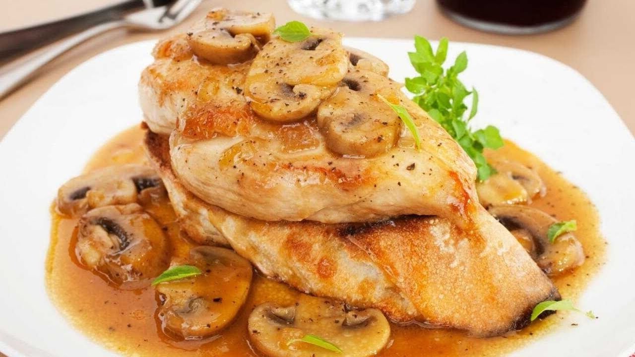Pollo con champiñones | receta con pollo ✅