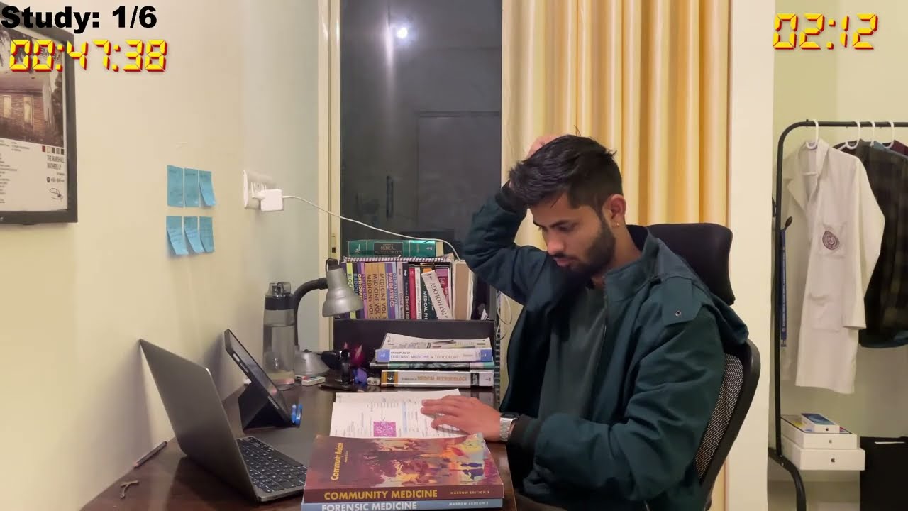 study with me live pomodoro | 6 hours | Med student