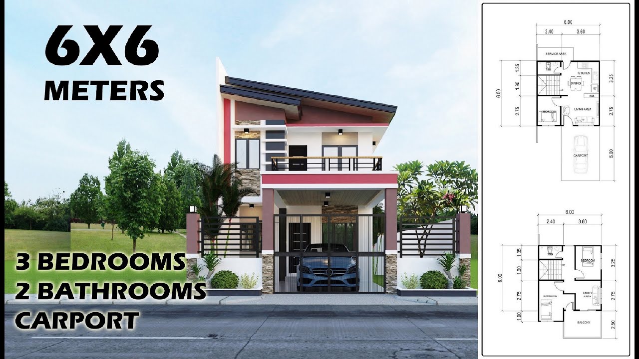 6x6 METERS /  TWO STOREY HOUSE