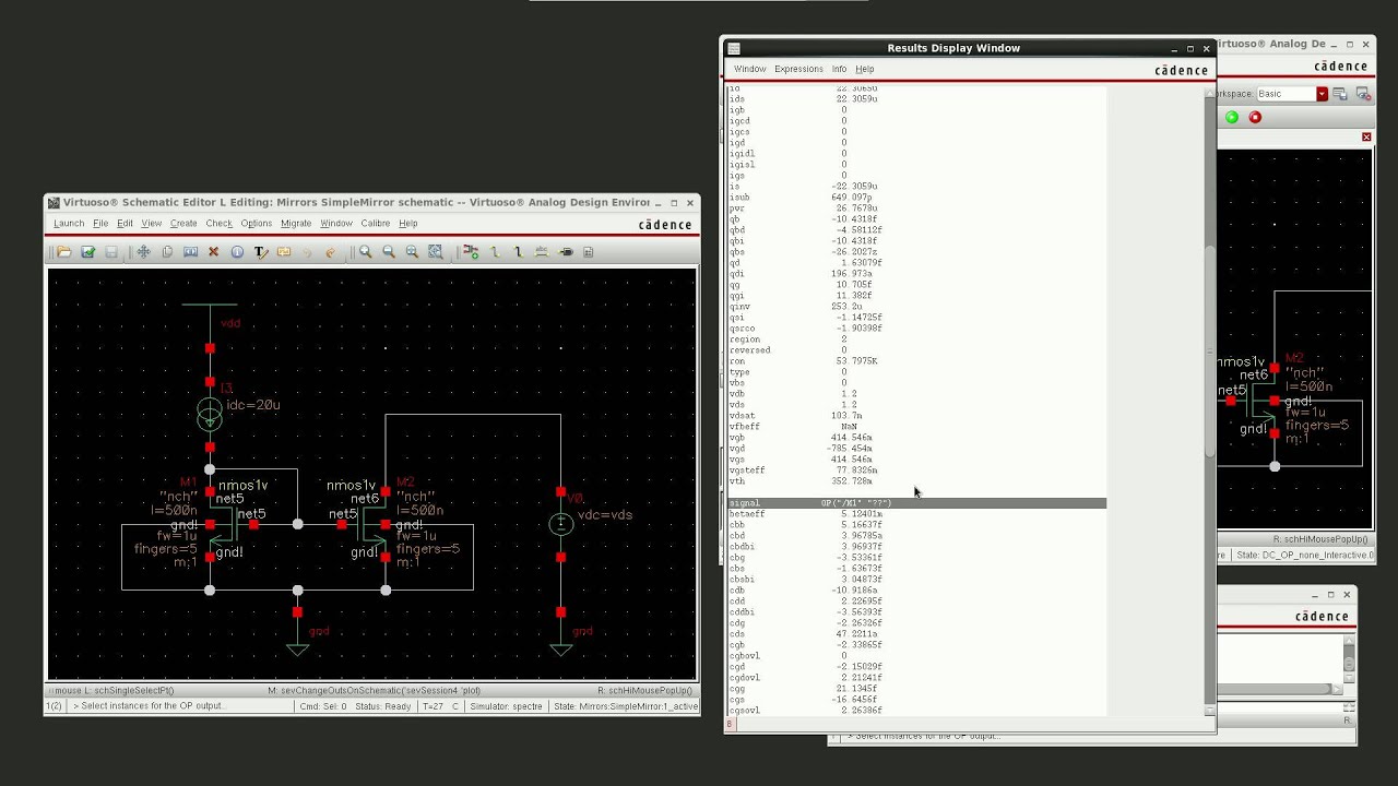 Simulating a Simple Current Mirror in Cadence® Virtuoso®