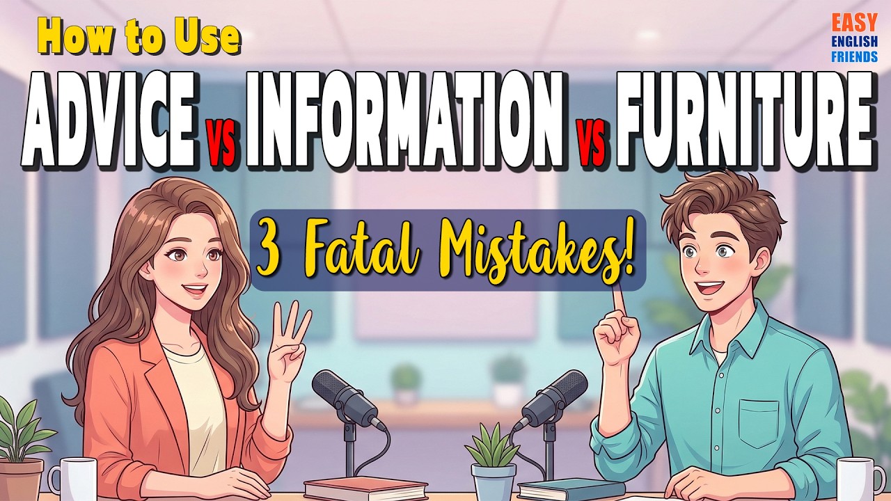 How to Use ADVICE, INFORMATION & FURNITURE Correctly | Daily English Conversations