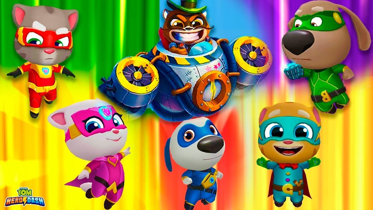 Talking Tom Hero Dash New - Full BOSSES - Discover all the heroes - (Android,iOS)