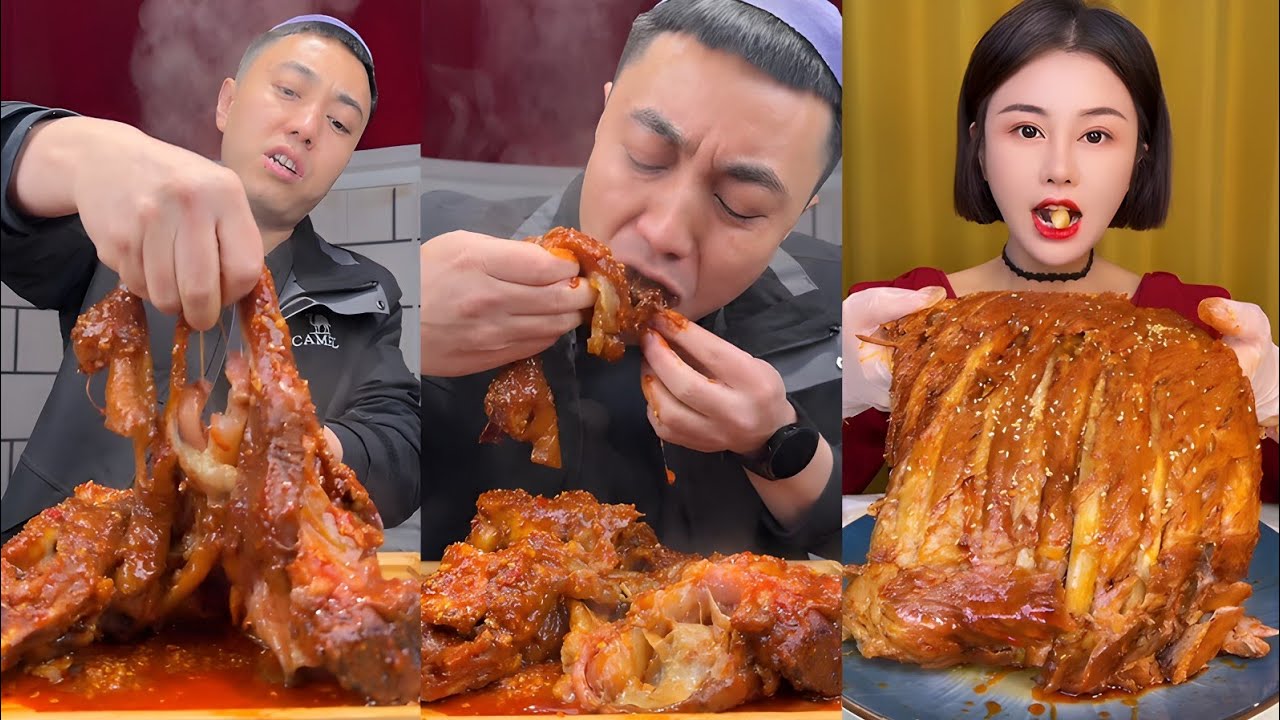 Spicy Overload Ox Hoove| Spicy Big Chops| #mukbang #chinesefood #spicychops 