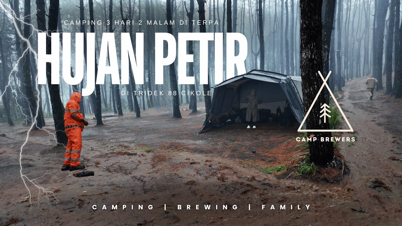 Camping di Tengah Hujan dan Badai Petir ❗️ 14 tenda besar di Tridek Park 88 Cikole Lembang