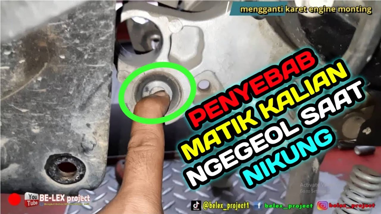CARA MELEPAS DAN MENGGANTI KARET ENGINE MOUNTING DI SEPEDAMOTOR MATIC DENGAN MUDAH