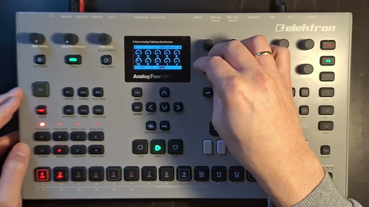 treating the analog four as a two voice modular system