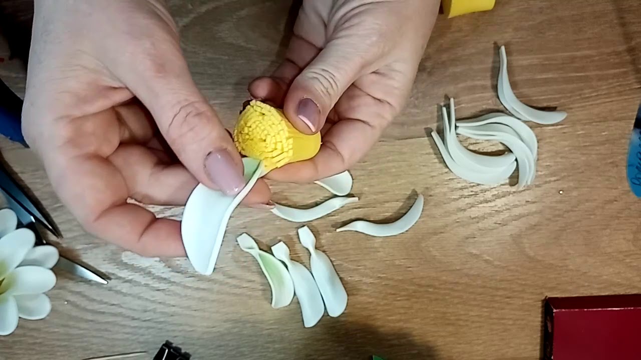 МК ромашка из изолона для корзинки.