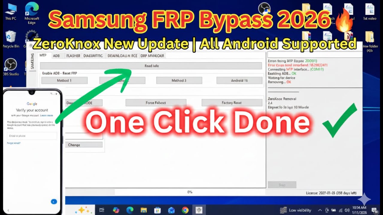 Samsung FRP Bypass 2026: ZeroKnox New Update 1-Click Done! 🔥