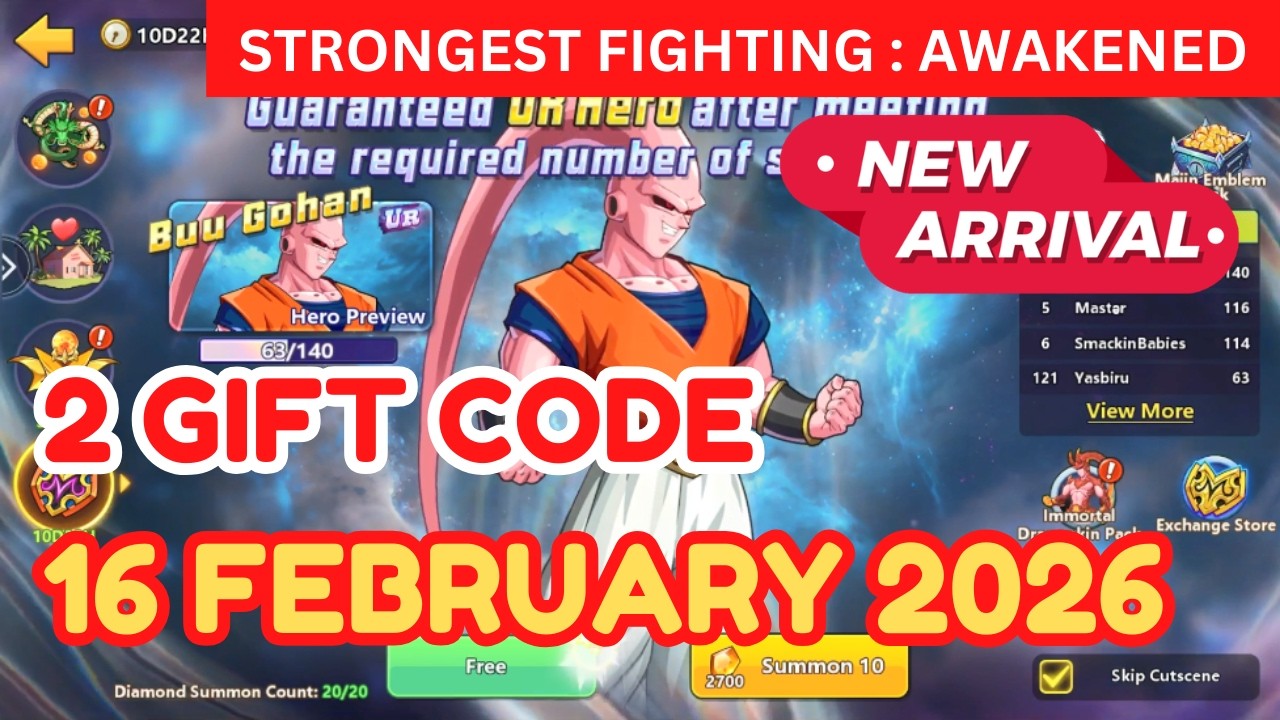 2 GIFT CODE : 16 FEBRUARY 2026 | STRONGEST FIGHTING : AWAKENED