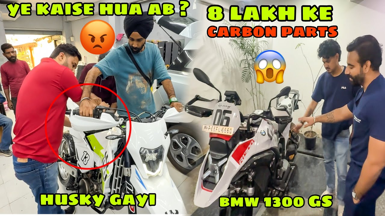 Сэр установил карбоновые детали на сумму 8 лакхов рупий в свой BMW 😱 и попал в переделку с Хаски 😡