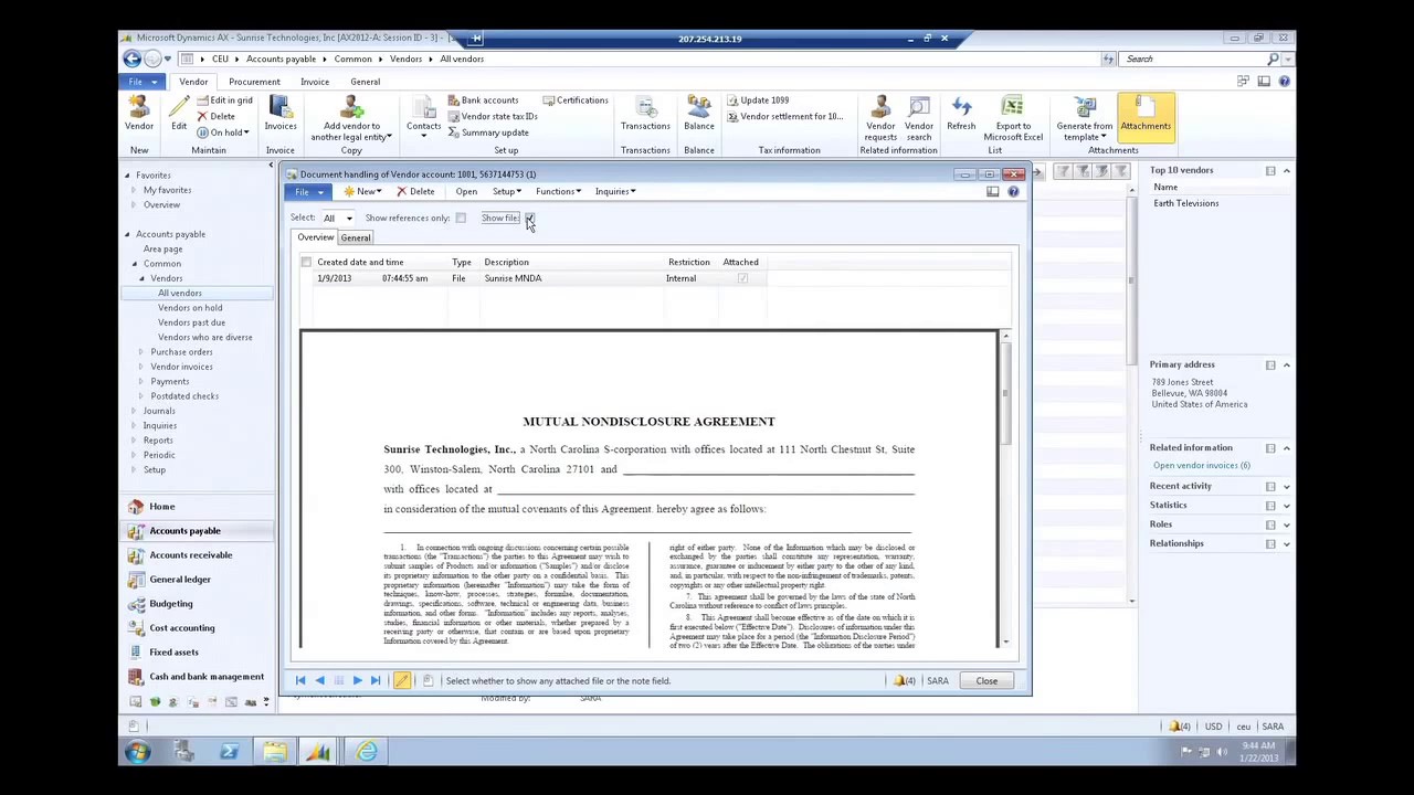 Microsoft Dynamics AX 2012 Overview Demonstration