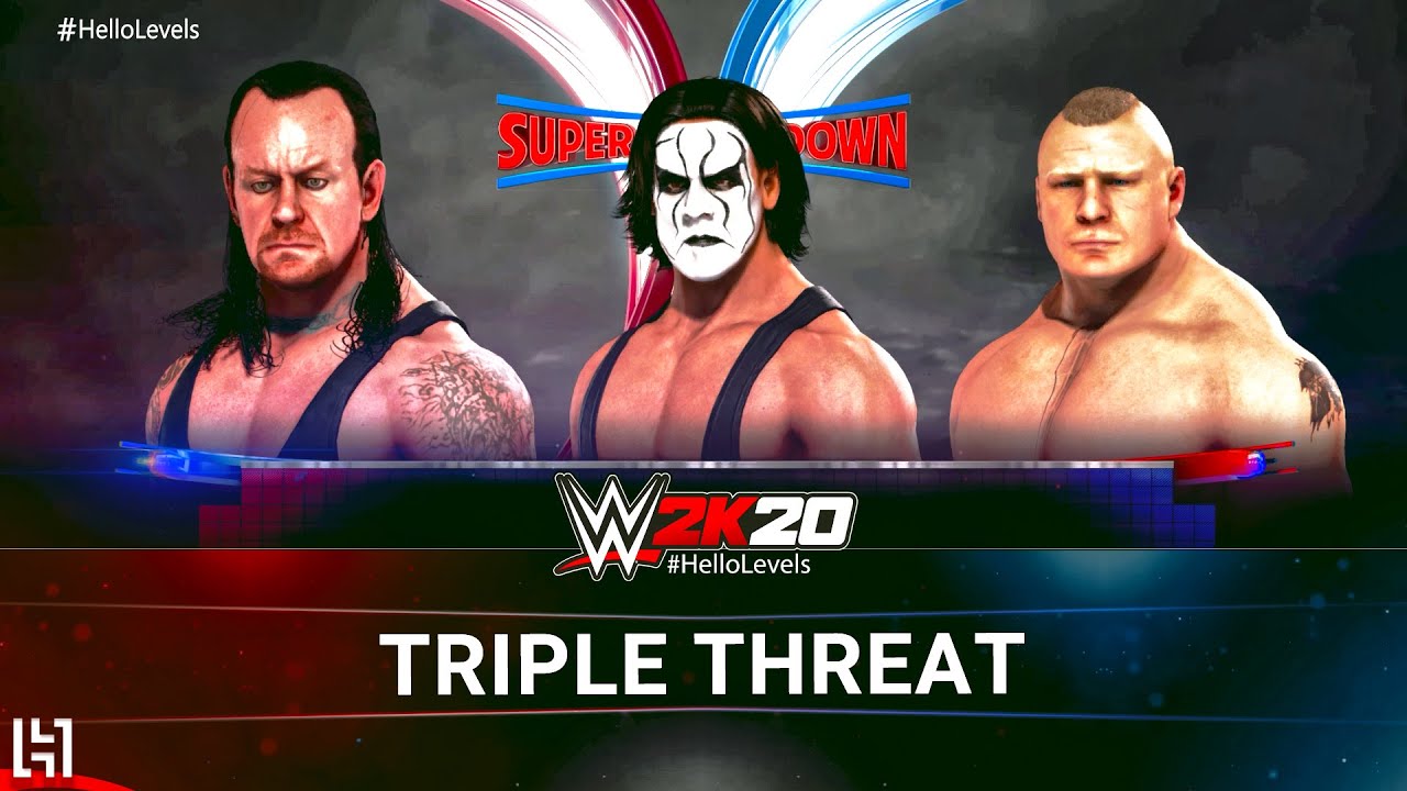 WWE 2K20 Sting vs Undertaker vs Brock Lesnar | Triple Threat Match Gameplay