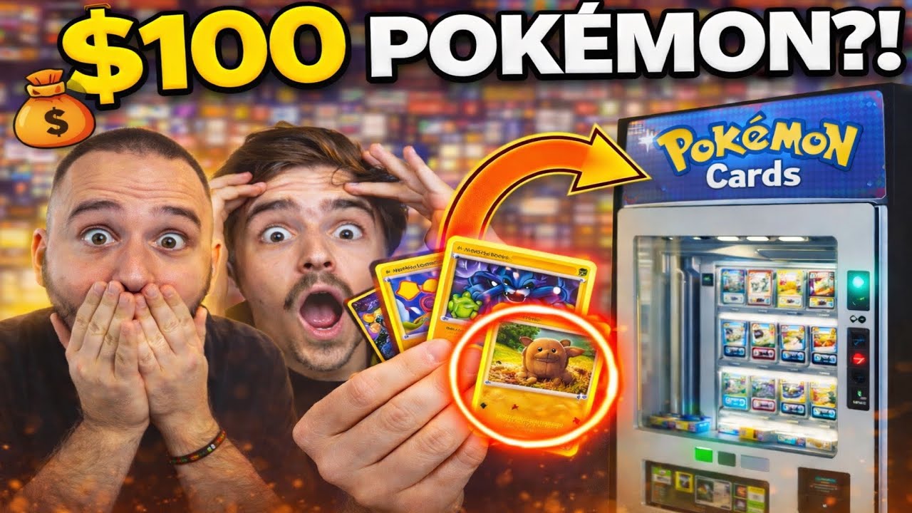 Мы проиграли 100 долларов в автомате по продаже карточек Pok&eacute;mon в Лас-Вегасе.