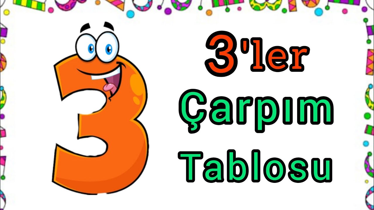 üçler çarpım tablosu/3'ler çarpım tablosu ezberleme/Tekrarlı.