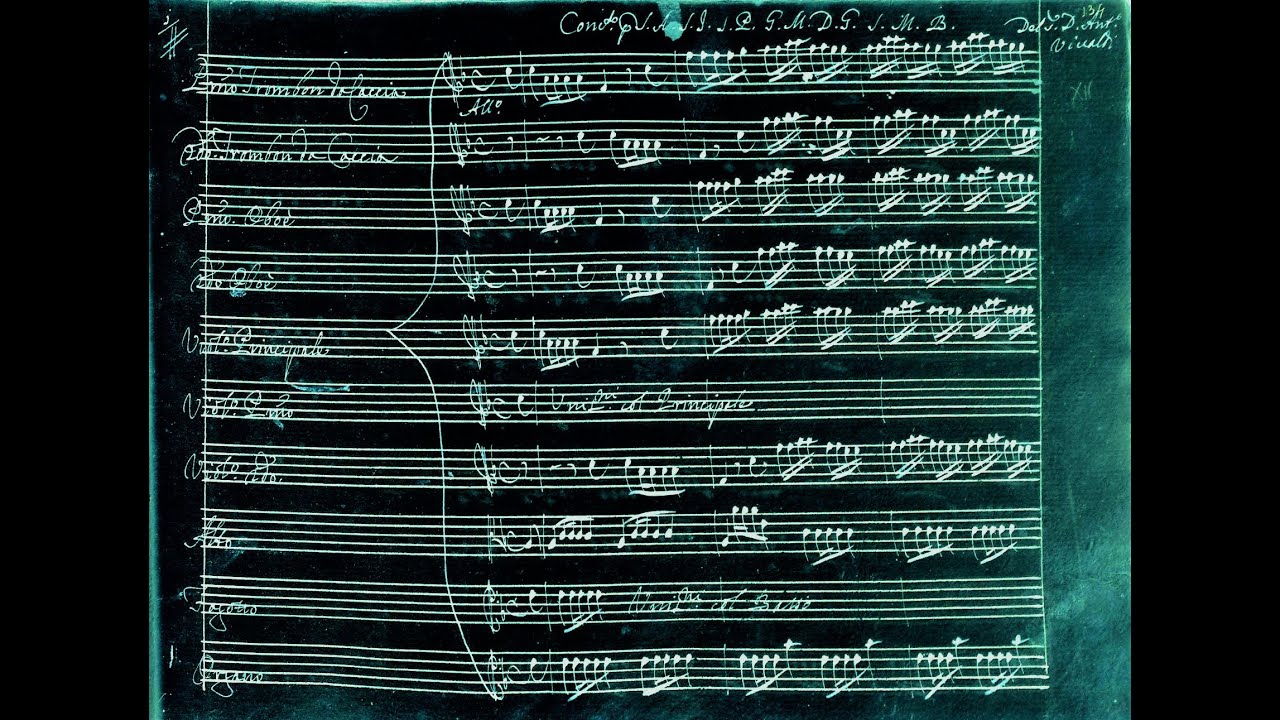 Vivaldi - Concerto for 2 Trombon da Caccia, 2 Oboes, and Bassoon in F, RV 574 {Autograph score}