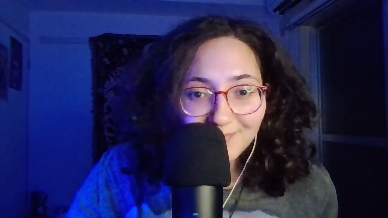 asmr/ eating tofu snack, smoking, fluffy mic cover