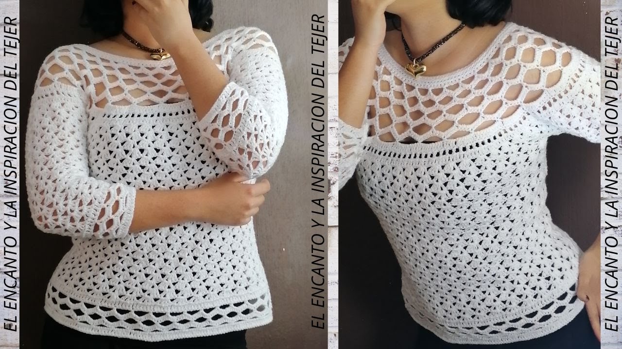 BONITA FACIL Y RAPIDA BLUSA A CROCHET SIN COSTURAS 