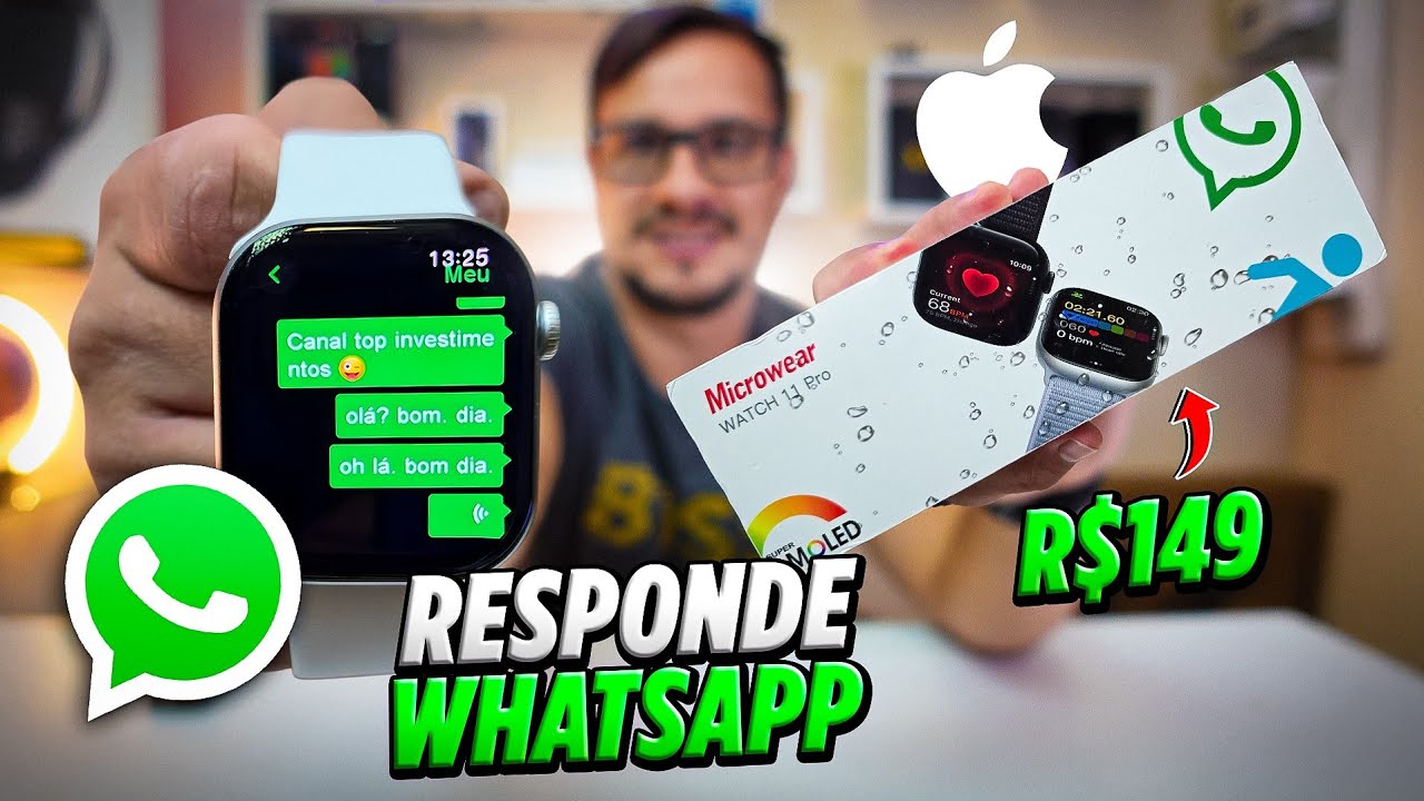 LANÇAMENTO- Smartwatch W11 PRO Amoled série 11 que  tem WHATSAPP ,PARECIDO COM APPLE 