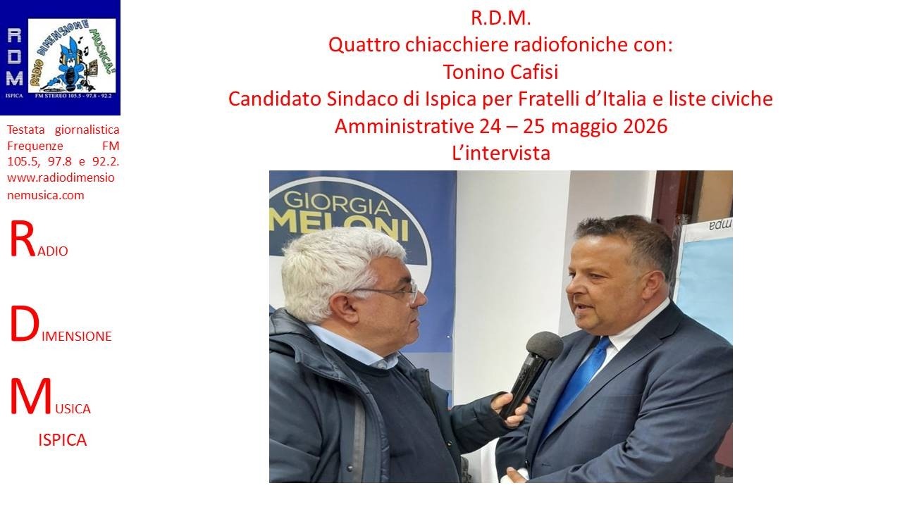RDM - QUATTRO CHIACCHERE RADIOFONICHE CON IL CANDIDATO SINDACO DI FDI E LISTE CIVICHE TONINO CAFISI