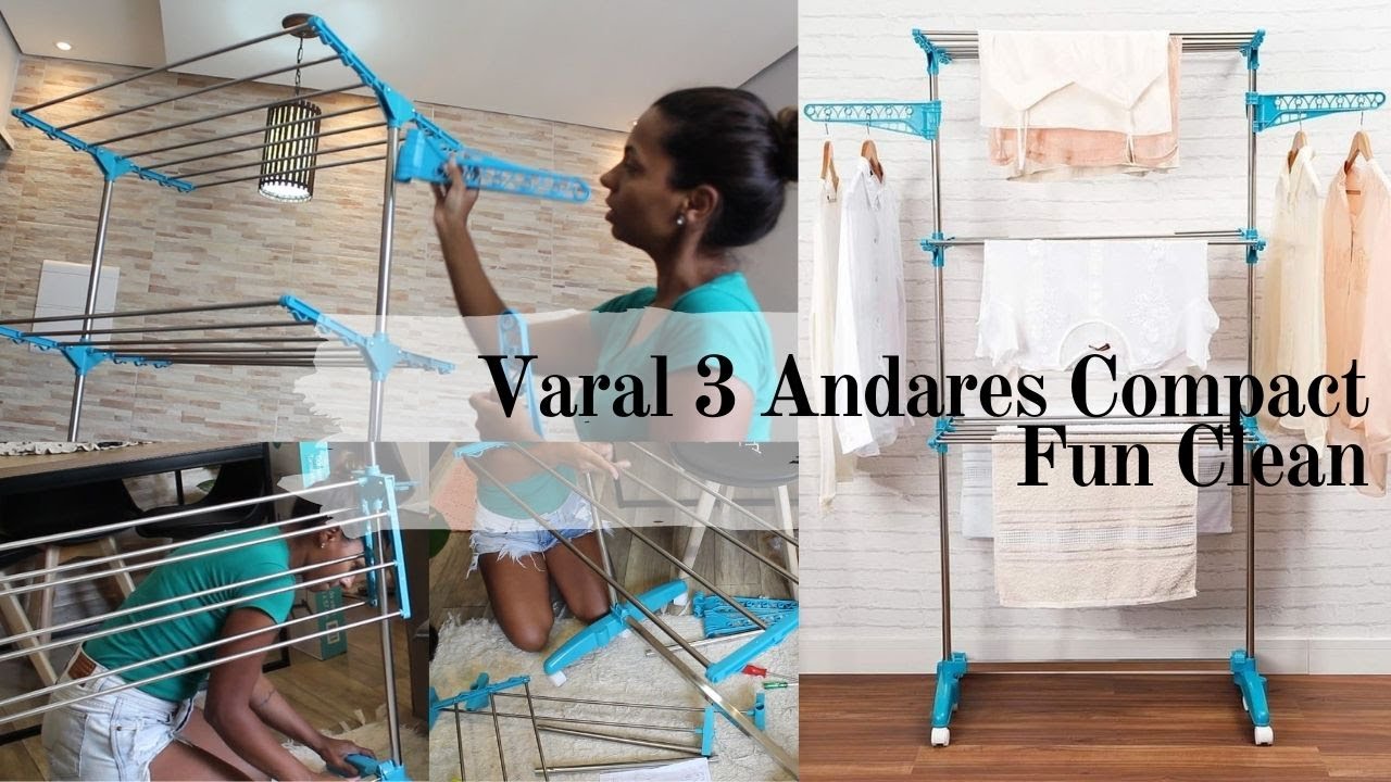 SuperVaral - Varal 3 Andares Compact - Fun Clean | UNBOXING e MONTAGEM