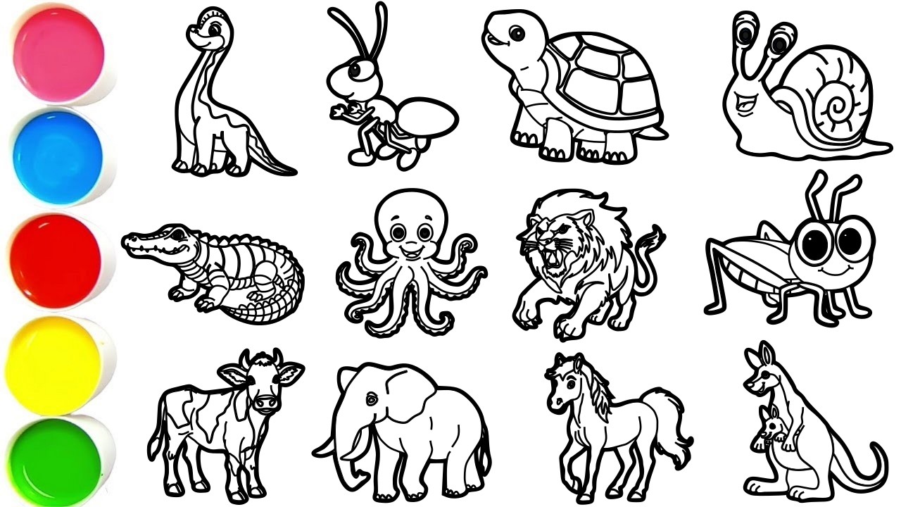 Draw Amazing Animals in Minutes - Dinosaur, Ant, Turtle, Snail, Crocodile, Octopus, Lion, & others