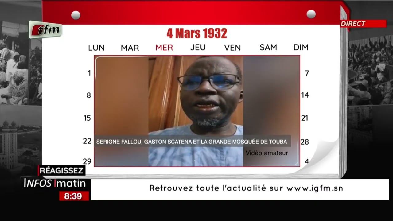 1 jour au SENEGAL | 4 Mars 1932 : SERIGNE FALLOU, GASTON SCATENA ET LA GRANDE MOSQUÉE DE TOUBA