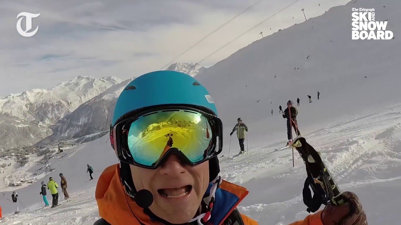 Graham Bell skis Grand Couloir run in Courchevel