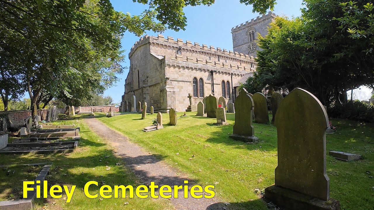 Filey Cemeteries, Yorkshire, UK: Around the picturesque St. Oswald's Churchyard close to  the sea.