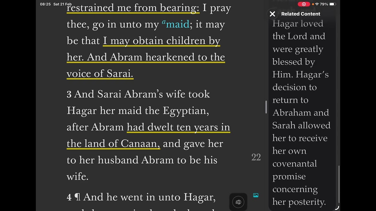 CFM S3E64B. Gen 16. The covenant. Sarai and Hagar.