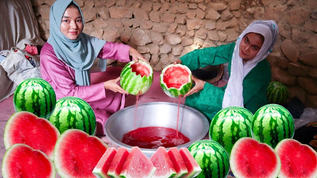 Nomadic life; Distilling watermelon juice | Rural life in Afghanistan |